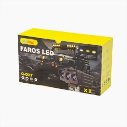 Προβολάκια Αλουμινίου Μοτοσυκλέτας 35w Λευκού Κίτρινου Φωτισμού 2τμχ Andowl Q-d27