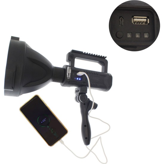 Φορητός Επαναφορτιζόμενος Προβολέας με Αποσπώμενο Τρίποδο 20000LM με Power Bank και με 4 Διαφορετικά Επίπεδα Λειτουργίας T6 CREE LED Ψυχρό Λευκό 6000K Q-L445 ANDOWL