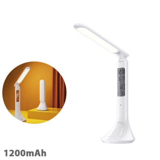 Επιτραπέζιο Φωτιστικό LED Remax με Εμφάνιση Ώρας/Ημερομηνίας/Θερμοκρασίας 1200mAh RT-E601 Λευκό