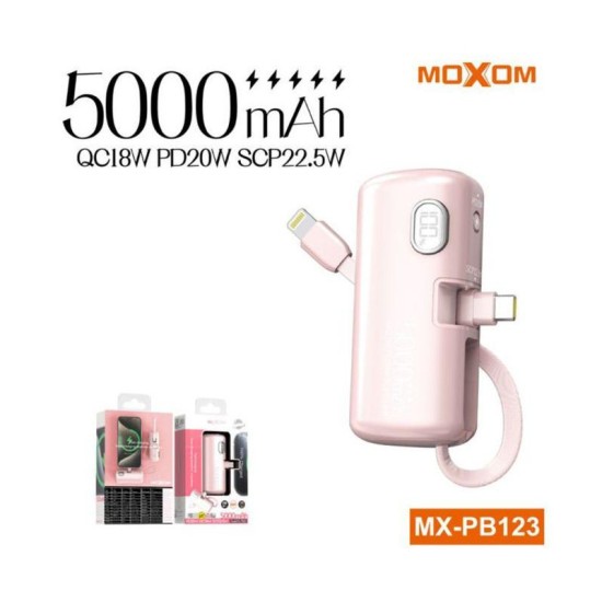 Moxom MX-PB123 Power Bank 5000mAh Ροζ