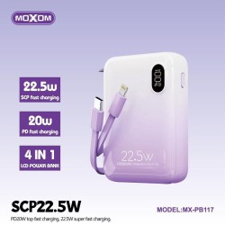 Moxom Mx-pb117 Power Bank 10000mAh 22.5W Μωβ