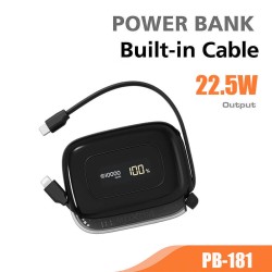 Moxom MX-PB181 Power Bank 10000mAh 22.5W Power Delivery Μαύρο