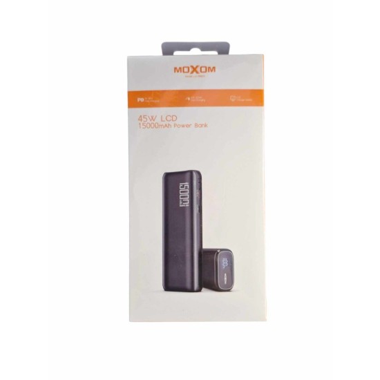 Moxom LX-PB803 Power Bank 15000mAh 45W με Θύρα USB-A και Θύρα USB-C Power Delivery Μαύρο