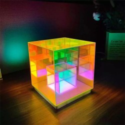 Andowl Διακοσμητικό Φωτιστικό LED RGB 3D Illusion 11.94x11.94x14.48εκ.