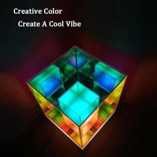Andowl Διακοσμητικό Φωτιστικό LED RGB 3D Illusion 11.94x11.94x14.48εκ.