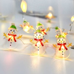 Λαμπάκια LED 6μ. Χιονάνθρωπος Θερμό Λευκό σε Σειρά Μπαταρίας 
