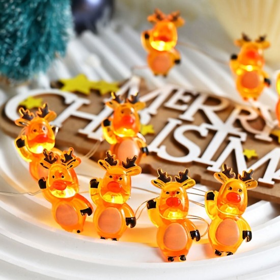 Λαμπάκια LED 2μ. τάρανδος Θερμό Λευκό 10 Λαμπάκια LED σε Σειρά Μπαταρίας