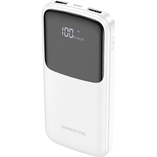 Borofone BJ17 Power Bank 10000mAh με 2 Θύρες USB-A Λευκό