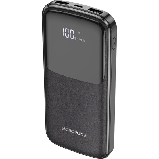 Borofone BJ17 Power Bank 10000mAh με 2 Θύρες USB-A Μαύρο