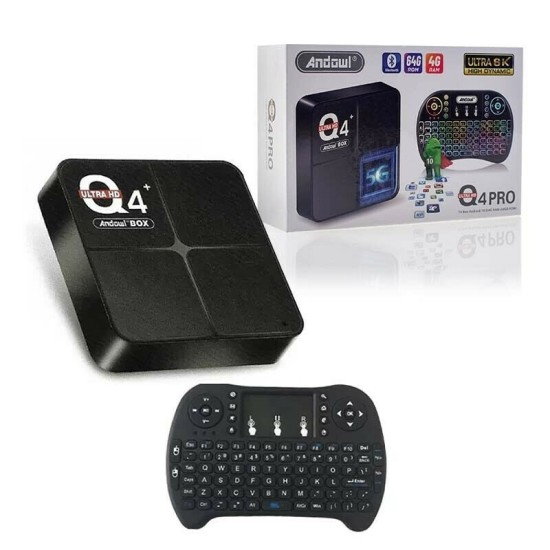 Andowl TV Box Q 4 PRO Mini 6K UHD με WiFi USB 2.0 4GB RAM και 64GB Αποθηκευτικό Χώρο με Λειτουργικό Android 10.0