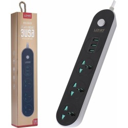 Ldnio Πολύπριζο 3 Θέσεων με Διακόπτη, 3 USB και Καλώδιο 1.6m Μαύρο