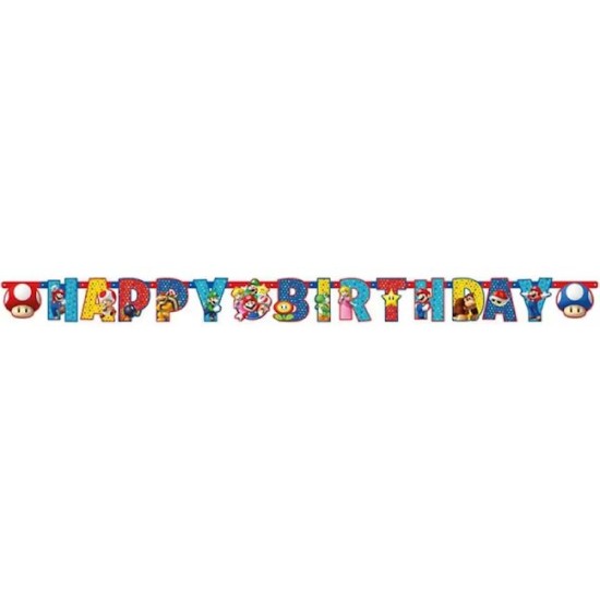 Lion Balloons Super Mario Γιρλάντα με Γράμματα 180x15cm Lion Balloons Super Mario Γιρλάντα με Γράμματα 180x15cm