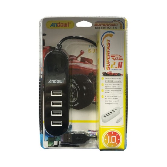 Andowl Q-34 USB 2.0 Hub 4 Θυρών με σύνδεση USB-A Andowl Q-34 USB 2.0 Hub 4 Θυρών με σύνδεση USB-A
