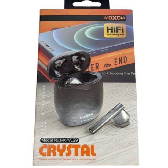 Moxom WL39 Earbud Bluetooth Handsfree Ακουστικά με Θήκη Φόρτισης Μαύρα