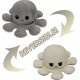 Reversible octapus plush λούτρινο χταπόδι που αλλάζει διάθεση με μία κίνηση - Small - White-Grey