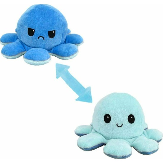 Reversible octapus plush λούτρινο χταπόδι που αλλάζει διάθεση με μία κίνηση - Small - Light Blue