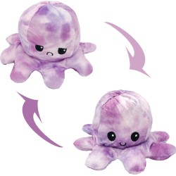 Reversible octapus plush λούτρινο χταπόδι που αλλάζει διάθεση με μία κίνηση - Small -  Μωβ / Πολύχρωμο Glitter