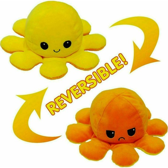 Reversible octapus plush λούτρινο χταπόδι που αλλάζει διάθεση με μία κίνηση - Small - Orange-Yellow Reversible octapus plush λούτρινο χταπόδι που αλλάζει διάθεση με μία κίνηση - Small - Orange-Yellow