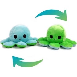 Reversible octapus plush λούτρινο χταπόδι που αλλάζει διάθεση με μία κίνηση - Small - Green-Blue