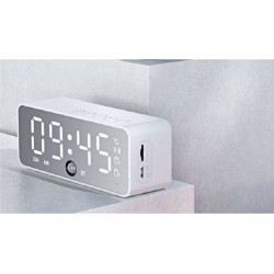 Ασύρματο Bluetooth Ηχείο KIMISO K-12 με Ρολόι & USB / TF Card / FM Radio Άσπρο