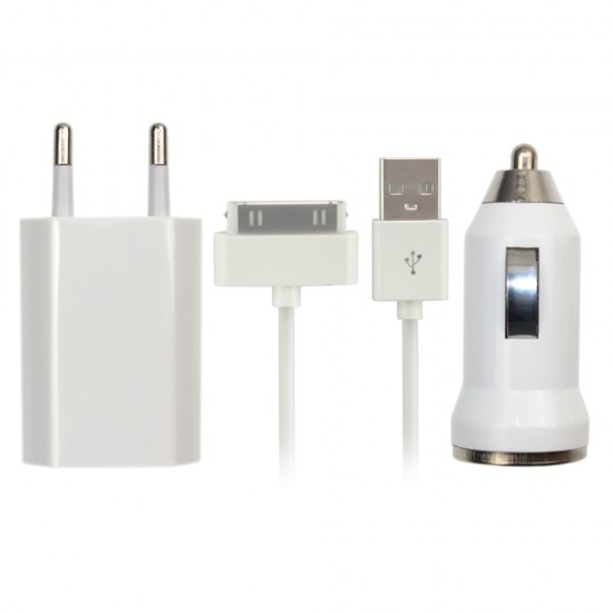 Φορτιστής για iPhone 3/4/4s Αυτοκινήτου-Σπιτιού oem XR-500 Φορτιστής για iPhone 3/4/4s Αυτοκινήτου-Σπιτιού oem XR-500