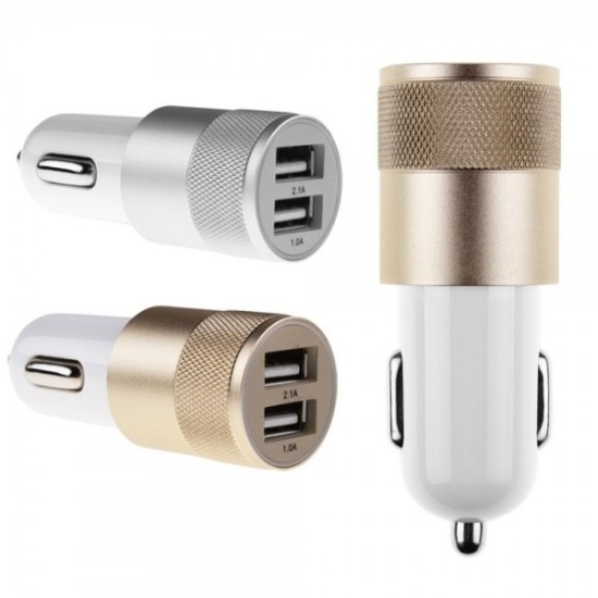 Διπλός Usb Φορτιστής Αυτοκινήτου & Σφυράκι Θραύσης Κρυστάλλων 2.4A GS-50