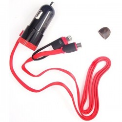 2.4A Φορτιστής αυτοκινήτου με μικρό καλώδιο USB για I-Phone 12-24V DC 5V 1m. - ES-12