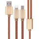 Kαλώδιο Awei CL-987 Cowboy Leather Charging Cable USB σε Lightning-Micro Usb (1m) Gold