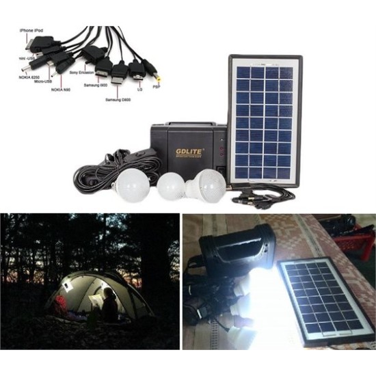 Σύστημα Φωτισμού με Ηλιακό Πάνελ - 3 Λάμπες Led & Power Bank ΟΕΜ