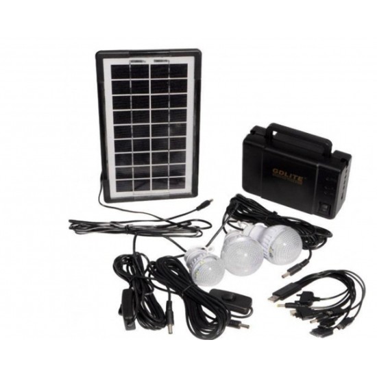 Σύστημα Φωτισμού με Ηλιακό Πάνελ - 3 Λάμπες Led & Power Bank ΟΕΜ