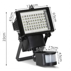 Ηλιακός Προβολέας 60 Led με Ανιχνευτή Κίνησης OEM