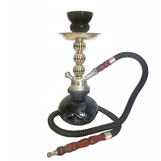 Mini Ναργιλές 29εκ Engraved 3.5S - Mini Portable Hookah Μαύρο