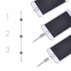 Μεταλλικό μαγνητικό καλώδιο με micro USB και Lightning  2 σε 1 (silver)