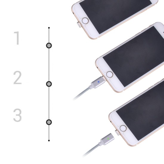 Μεταλλικό μαγνητικό καλώδιο με micro USB και Lightning 2 σε 1 (silver) Μεταλλικό μαγνητικό καλώδιο με micro USB και Lightning 2 σε 1 (silver)