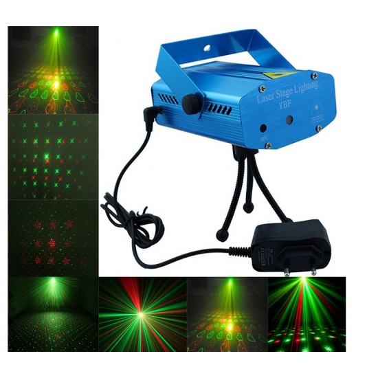 Mini ισχυρός Φωτορυθμικό Projector Laser 50mW YX-6D OEM
