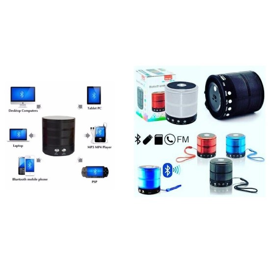 Bluetooth Ηχείο Mp3 Player & FM WS-887 Μπλε
