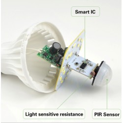Βιδωτή Λάμπα LED Λευκό Ψυχρό 7W/E27 με Αισθητήρα Κίνησης