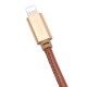 Kαλώδιο Awei CL-987 Cowboy Leather Charging Cable USB σε Lightning-Micro Usb (1m) Gold