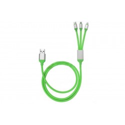 Cable Πολυλειτουργικό καλώδιο φόρτισης 3 σε 1 με ενσωματωμένο USB