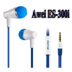 Hands Free Stereo Awei ES300i Apple iPhone 5/5S 3.5mm με Πλακέ Καλώδιο & Μικρά Ακουστικά Μπλε