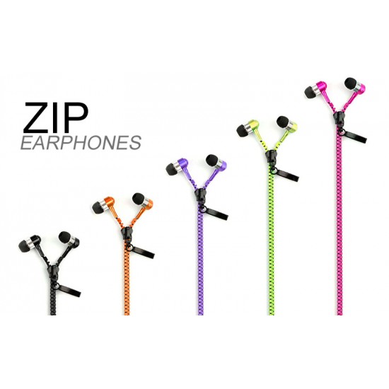 Zipper Style Handsfree για smartphones 3.5mm Μαύρο