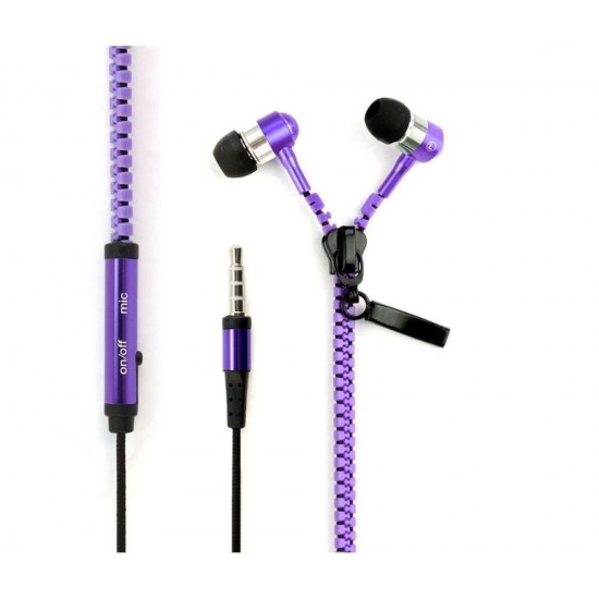 Zipper Style Handsfree για smartphones 3.5mm Μαύρο