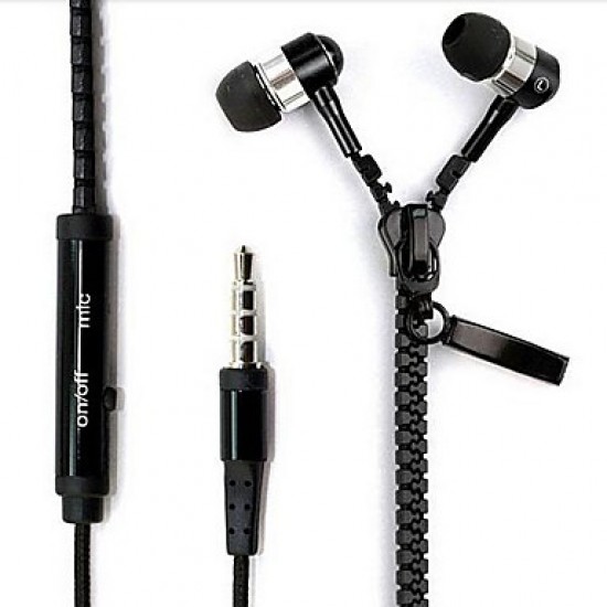 Zipper Style Handsfree για smartphones 3.5mm Μαύρο Zipper Style Handsfree για smartphones 3.5mm Μαύρο