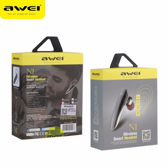 Awei N1 True Mini ασύρματο στερεοφωνικό ακουστικό και μικρόφωνο Bluetooth Awei N1 True Mini ασύρματο στερεοφωνικό ακουστικό και μικρόφωνο Bluetooth