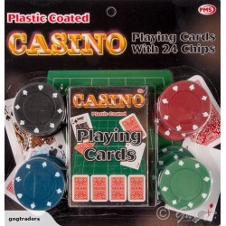 Σετ Τράπουλα με 24 Μάρκες Casino Poker