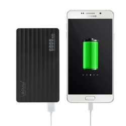 Ultra Thin Power Βank 6000mAh Μπαταρία Φορτιστής με 2 Θύρες USB LEOUW LE-360