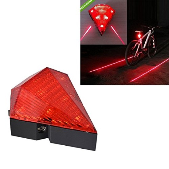 Φανάρι ποδηλάτου Οπίσθιο HJ-022 Diamond Shape Rear Safety 8 LED + 2 laser USB Tail Bike Light Lamp A