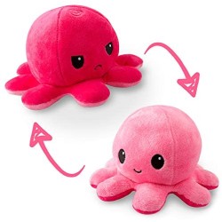 Reversible octapus plush λούτρινο χταπόδι που αλλάζει διάθεση με μία κίνηση - Small - Red-Pink