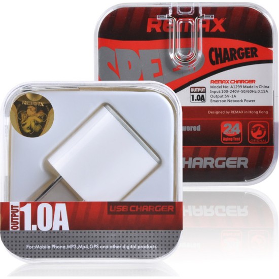 USB Adapter Φορτιστής REMAX 1.0 A1299