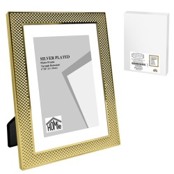 Κορνίζα ατσάλινη με χρυσή πλέξη 15x20cm Homie 322075